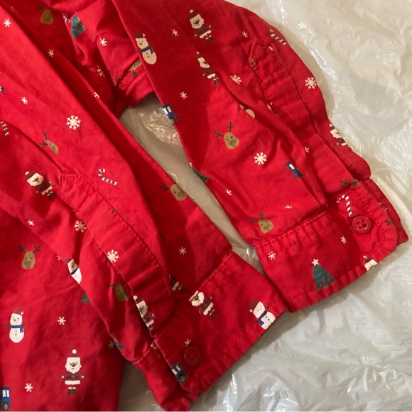 H&M Boys Red Button Down Shirt with Festive Print Christmas,Reindeer Size 5T - Picture 7 of 7